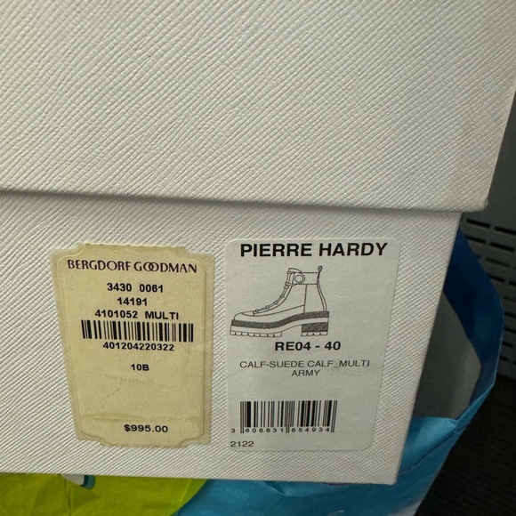 Pierre Hardy 50MM Penny Lace Up Bootie Green and Black 40 NWT - Picture 11 of 12